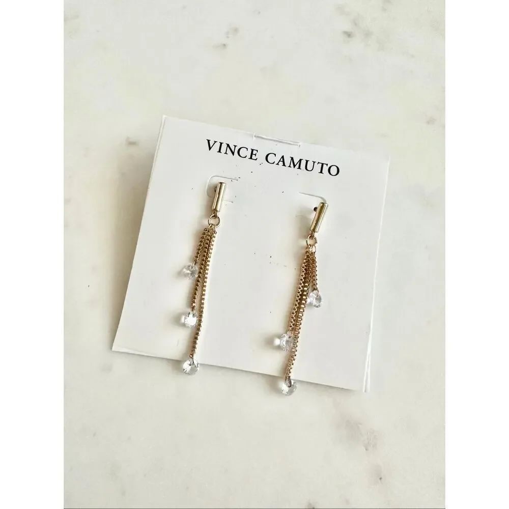 Vince Camuto cubic zirconia dainty dangle earrings